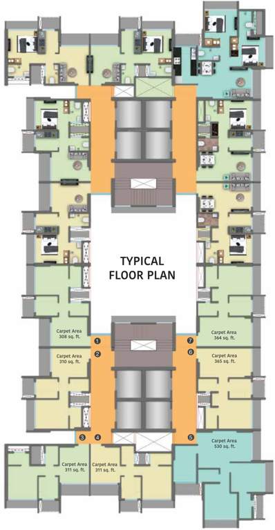  95 west 95 West Cluster Plan from 1st to 21th Floor