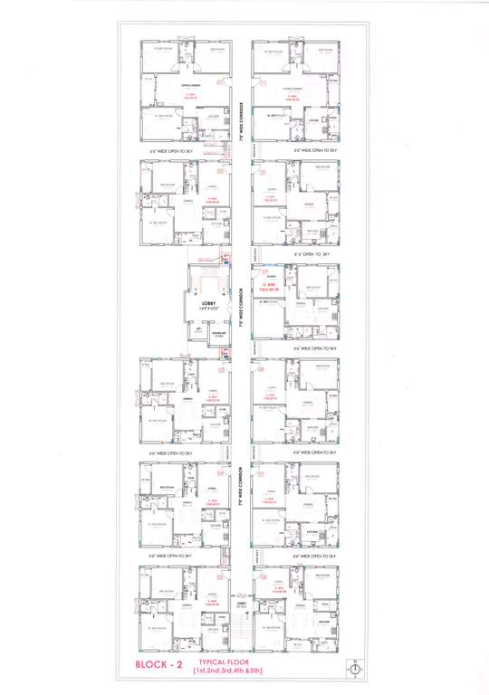  m j lakeview Block 2 Cluster Plan from 1st to 5th Floor