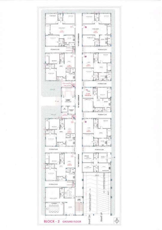 m j lakeview Block 2 Ground Floor Cluster Plan