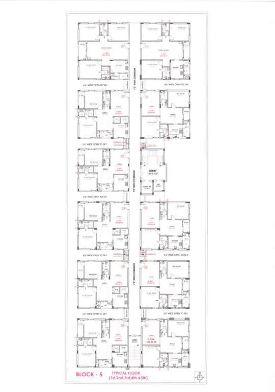  m j lakeview Block 5 Cluster Plan from 1st to 5th Floor