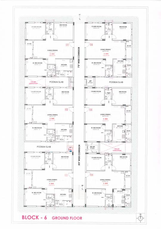  mjs lake front Block 6 Ground Floor Cluster Plan