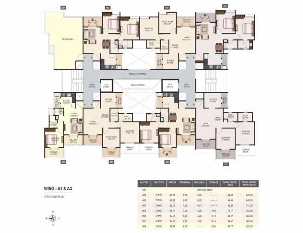  green-hive-plus-wing-a3 Wing A3 Cluster Plan For 9th Floor