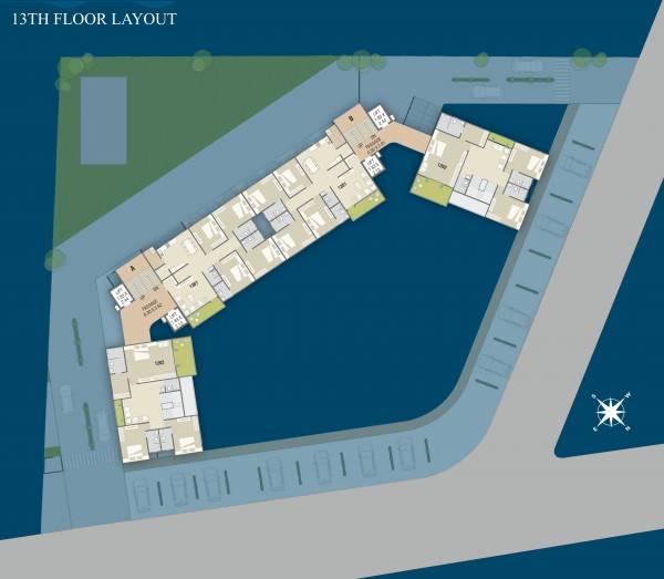  bellevue Tower A And Tower B Cluster Plan for 13th Floor