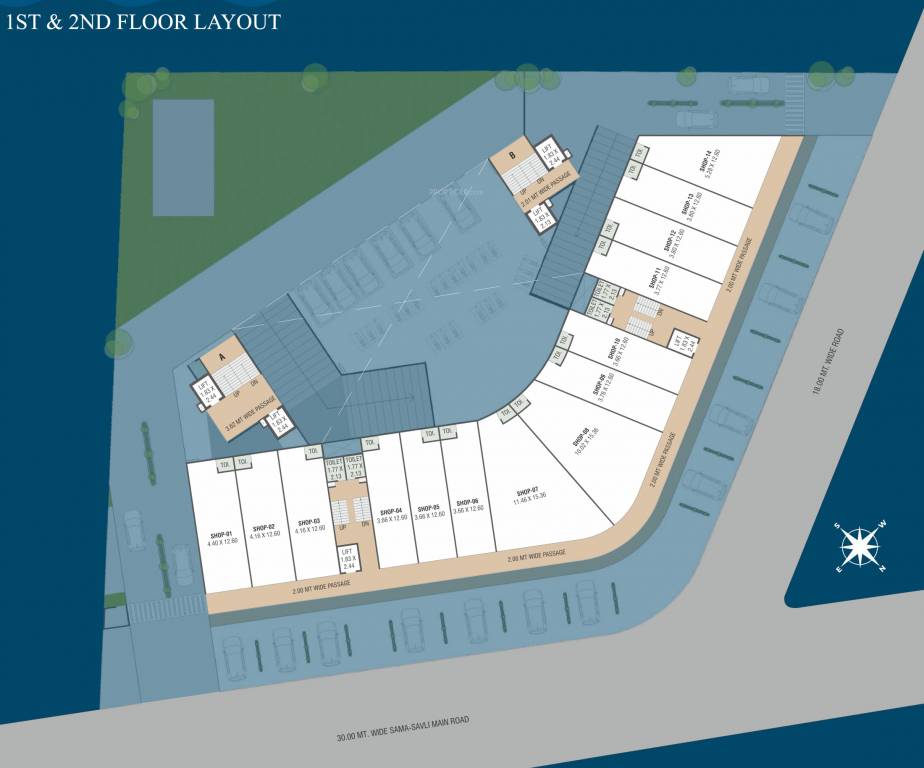 bellevue Tower A And Tower B Cluster Plan from 1st to 2nd Floor