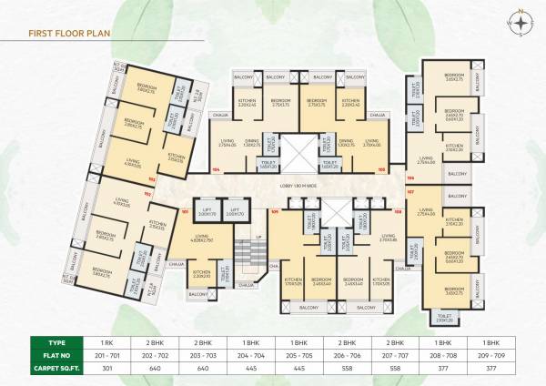  the-nature-phase-ii Wing E Cluster Plan for 1st Floor