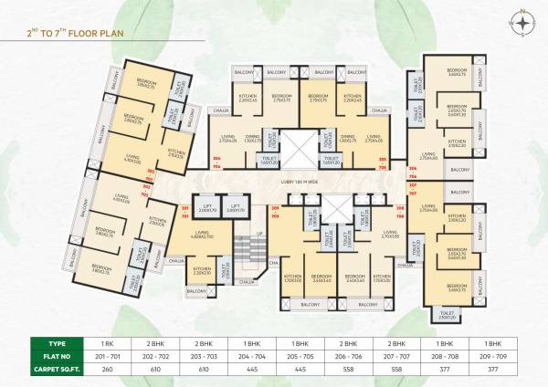  the-nature-phase-ii Wing E Cluster Plan from 2nd to 7th Floor