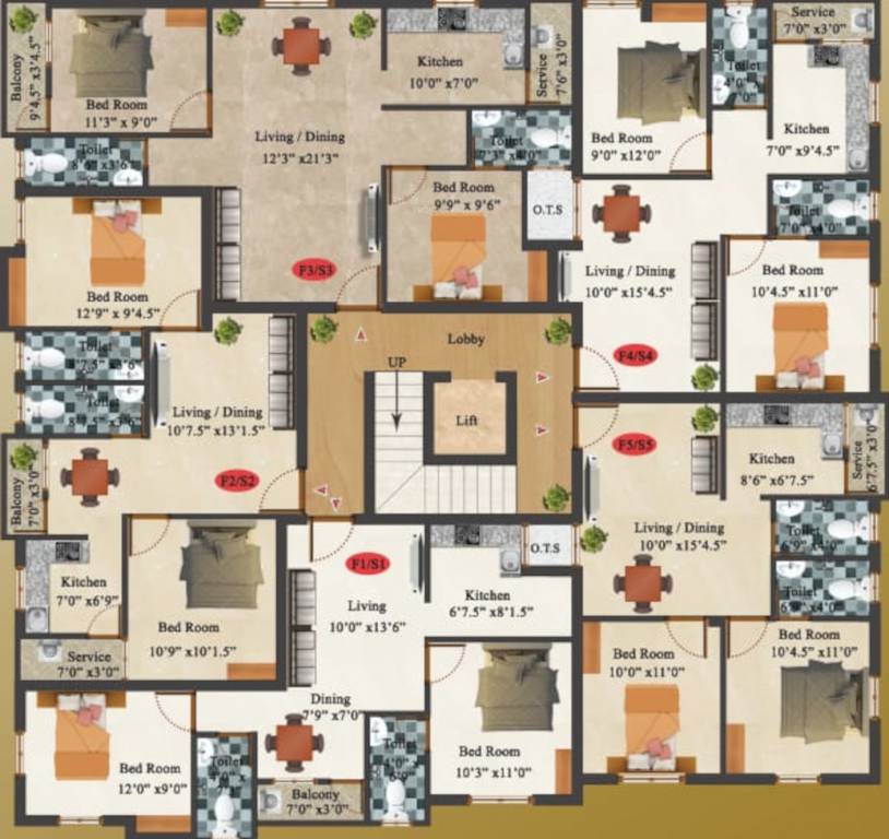  gokulam Cluster Plan from 1st to 2nd Floor