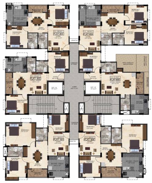  syndicate Block A & B Cluster Plan for 8th Floor