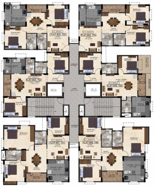  syndicate Block A & B Cluster Plan from 6th to 7th Floor
