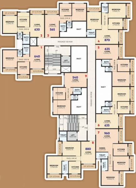  pine-view Pine View Wing A Cluster Plan from 2nd To 11th Floor
