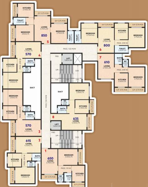  pine-view Pine View Wing B Cluster Plan From 1st To 7th Floor