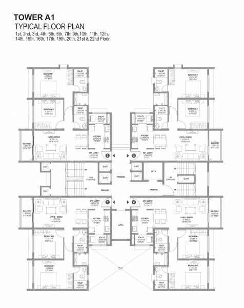  sterling Tower A Cluster Plan for Typical Floor
