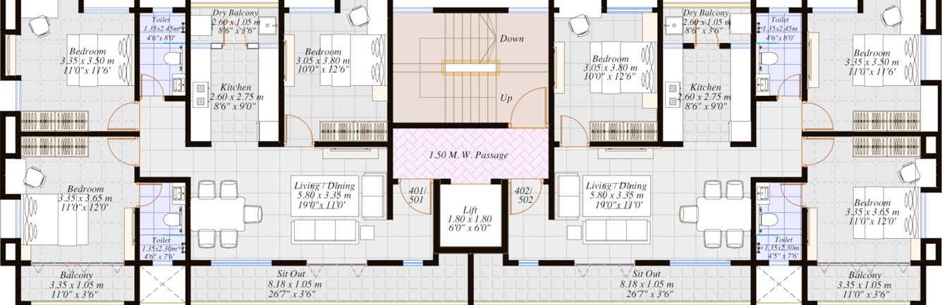  kalpak Kalpak Cluster Plan from 4th to 5th Floor