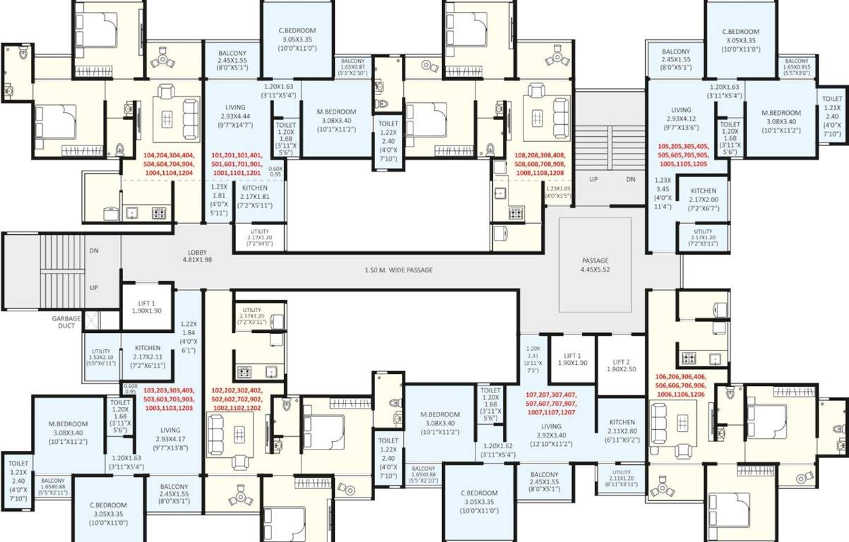  ace aastha building c Ace Aastha Building C Cluster Plan from 1st to 12th Floor