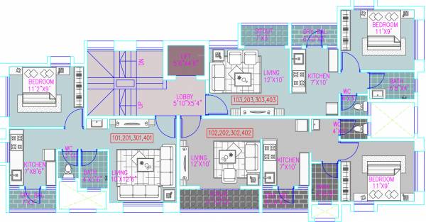  buds Buds Cluster Plan from 1st to 4th Floor