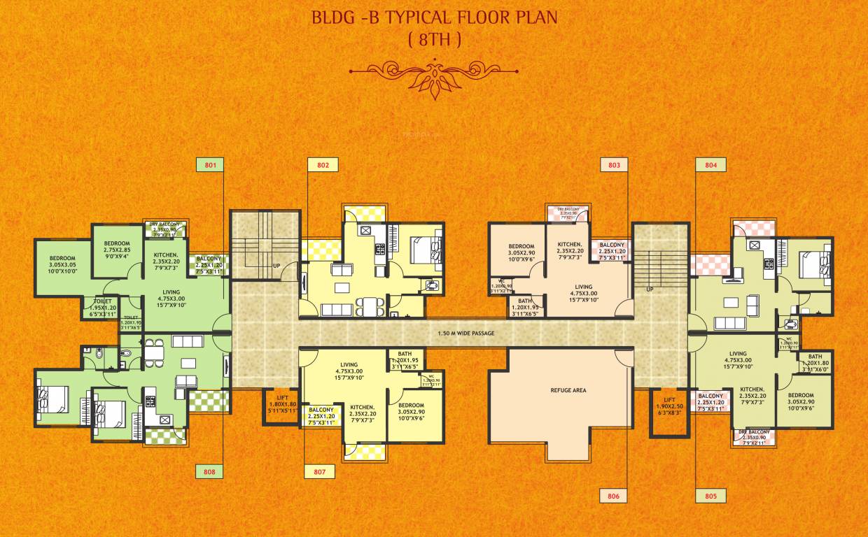  legacy Wing B Cluster Plan For 8th Floor
