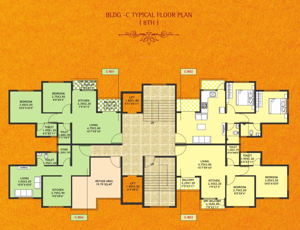  legacy Wing C Cluster Plan For 8th Floor