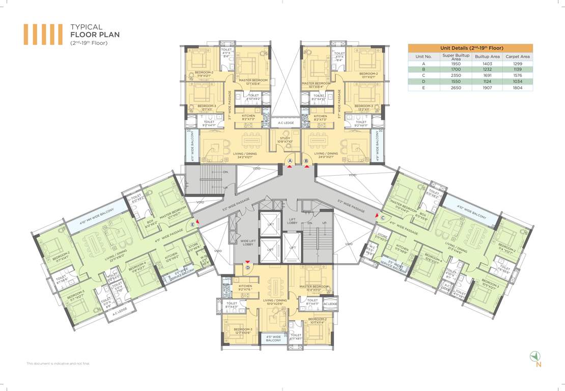 urban park Urban Park Cluster Plan from 1st to 22th Floor