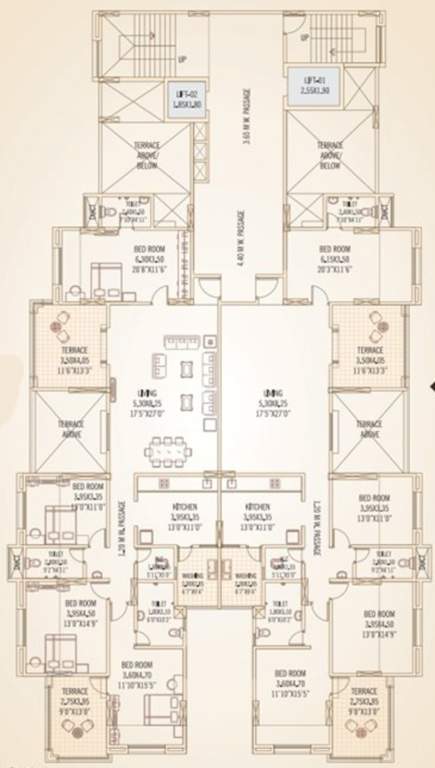  dwarka sai wonder phase 2 g wing G Wing Cluster Plan For 2nd Floor