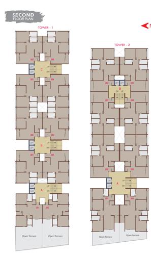  taiba-platinum Tower 1 And Tower 2 Cluster Plan for 2nd Floor