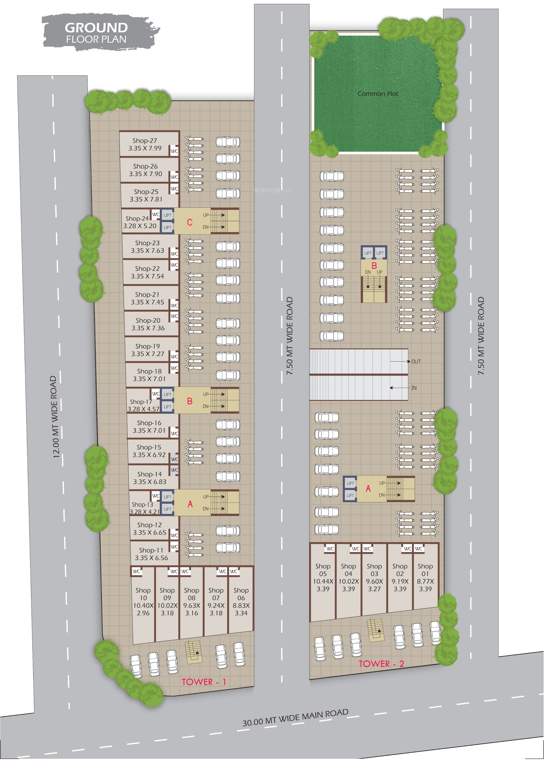  taiba platinum Tower 1 And Tower 2 Cluster Plan for ground Floor