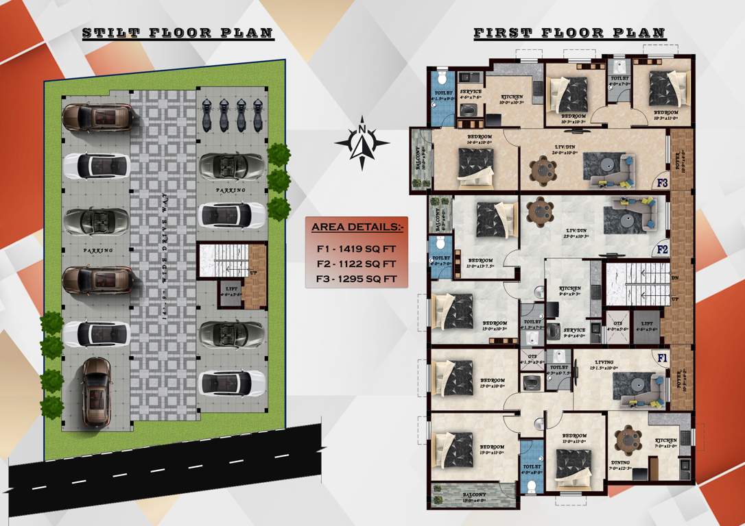  sai varalakshmi flats Sai Varalakshmi Flats Cluster Plan from ground to 1st Floor