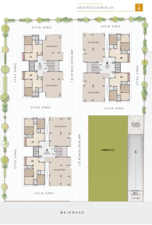  palm glory iv Block A, Block B And Block C Cluster Plan for ground Floor