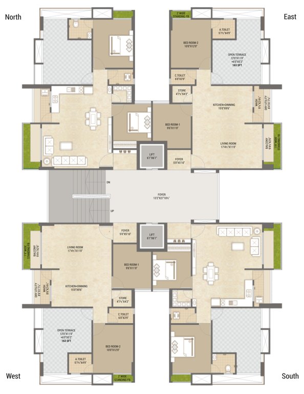 prince palace Prince Palace Cluster Plan For 14th Floor