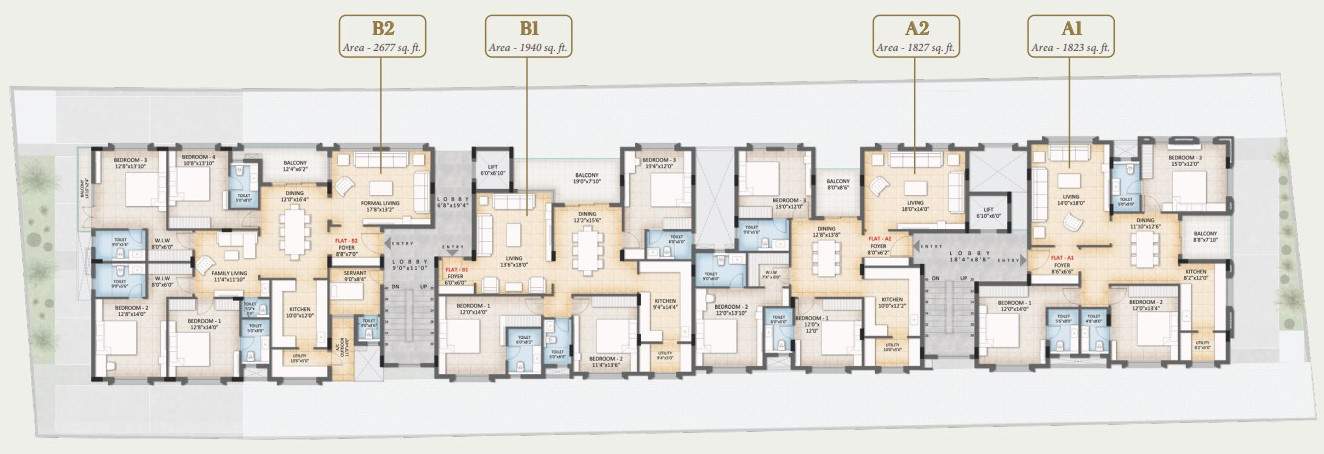  zennova S And S Zennova Cluster Plan from 1st to 4th Floor