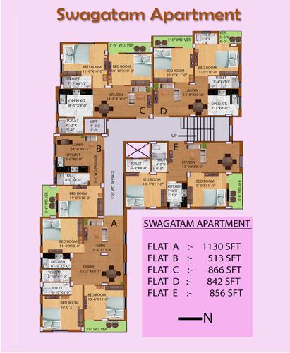  swagatam-apartment Swagatam Apartment Cluster Plan For Typical Floor