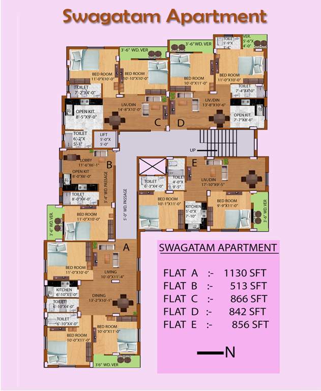  swagatam apartment Swagatam Apartment Cluster Plan For Typical Floor