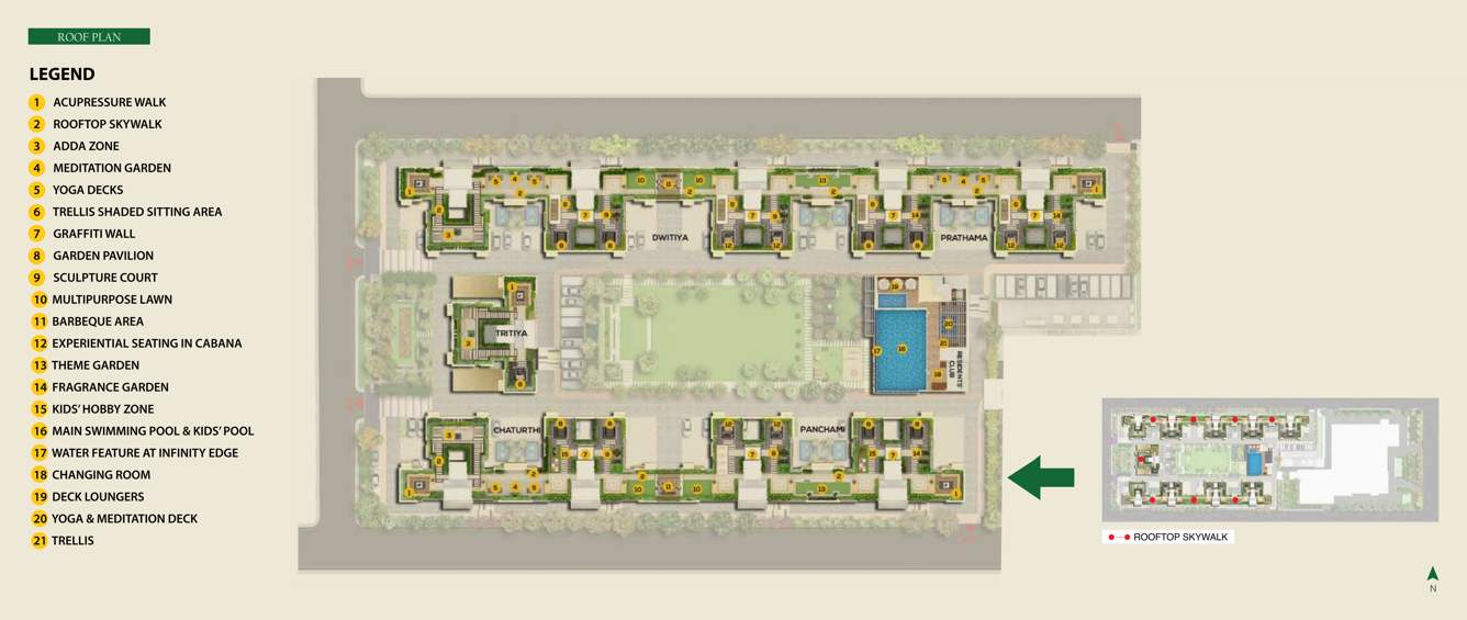 urvisha the condoville Dwitiya, Triitya And Chaturthi Cluster Plan For Terrace Floor
