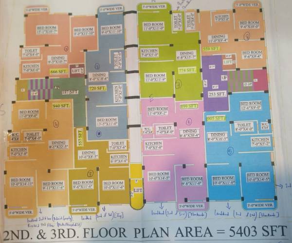  ritika-tower-5 Ritika Tower 5 Cluster Plan From 2nd To 3rd Floor