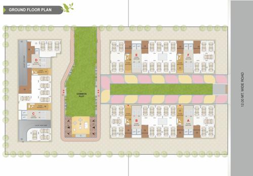  maruti-elanza Block A, B, C, D, E & F Cluster Plan For Ground Floor