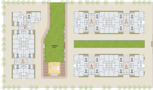  maruti-elanza Block A, B, C, D, E & F Cluster Plan from 1st to 10th Floor