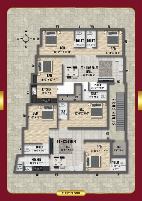  sri sai thiara Sri Sai Thiara Cluster Plan for 1st Floor