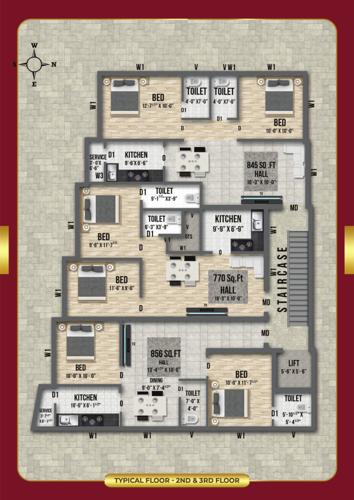  sri-sai-thiara Sri Sai Thiara Cluster Plan from 2nd to 3rd Floor