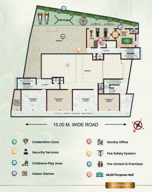  krishna residency Krishna Residency Cluster Plan For 1st Floor