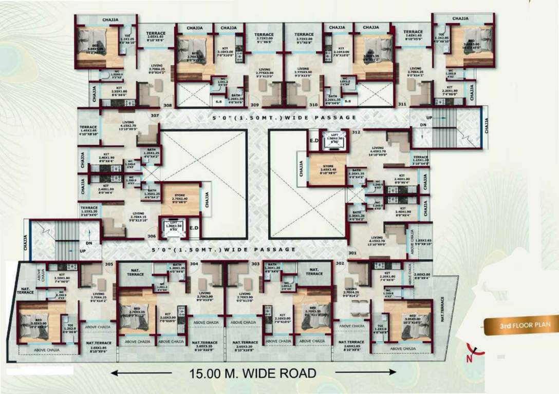  krishna residency Krishna Residency Cluster Plan For 3rd Floor