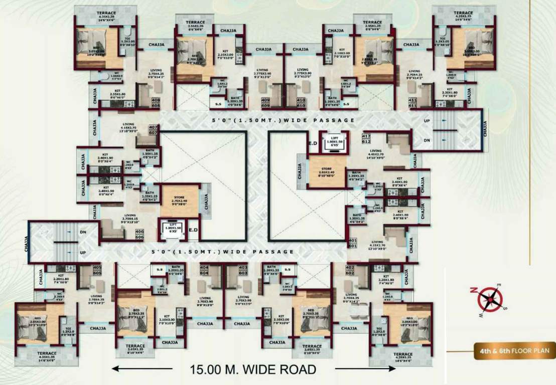  krishna residency Krishna Residency Cluster Plan For 4th Floor