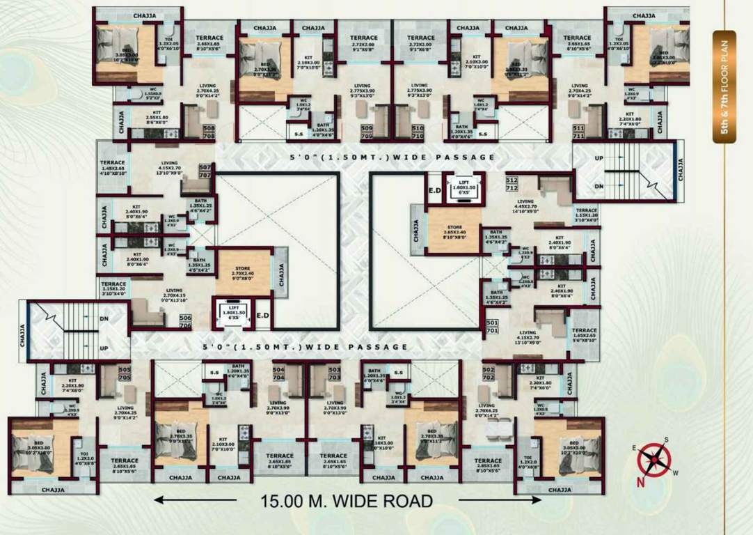  krishna residency Krishna Residency Cluster Plan For 5th & 7th Floor