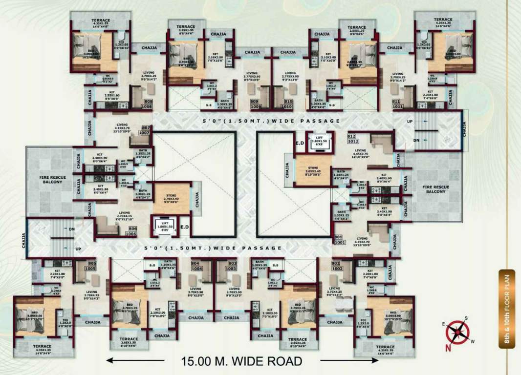  krishna residency Krishna Residency Cluster Plan For 8th & 10th Floor