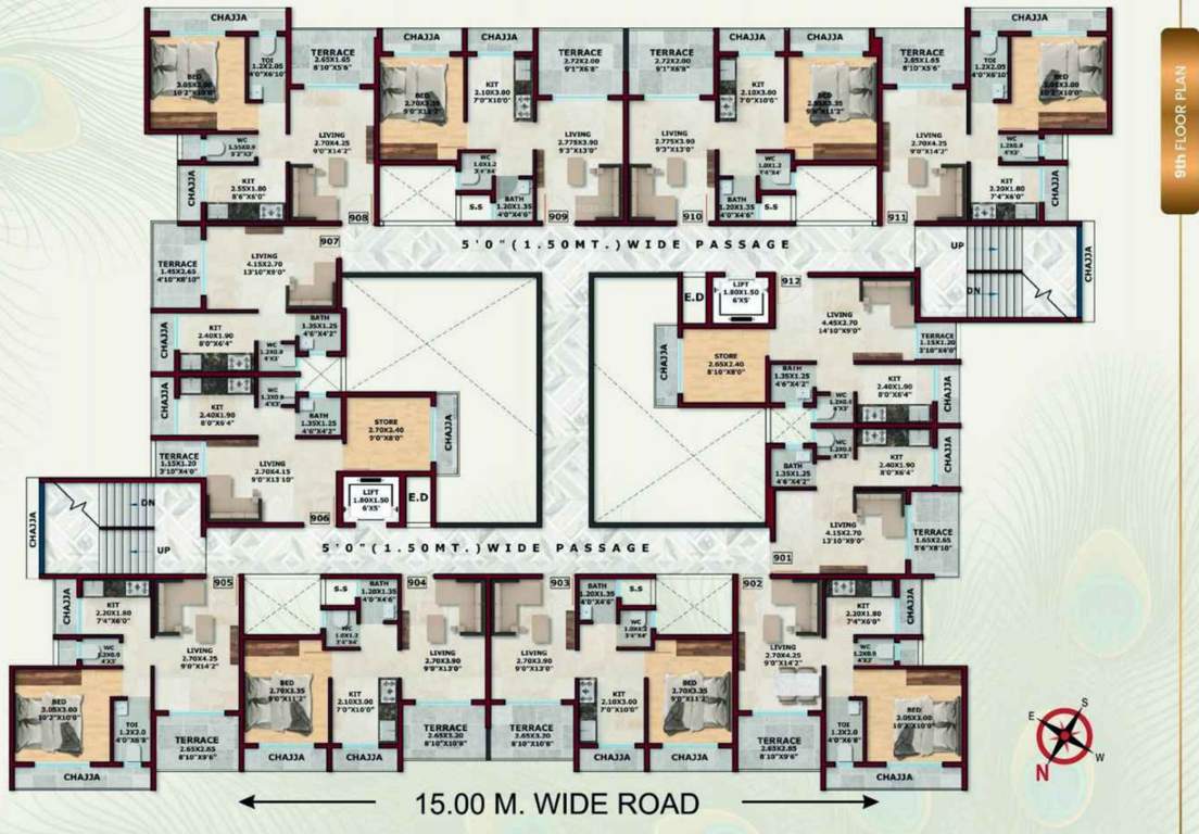  krishna residency Krishna Residency Cluster Plan For 9th Floor