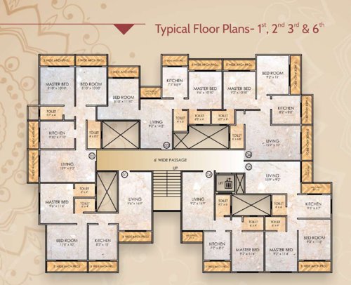  patels-sapphire Patels Sapphire Cluster Plan For 1st, 2nd, 3rd, And 6thFloor