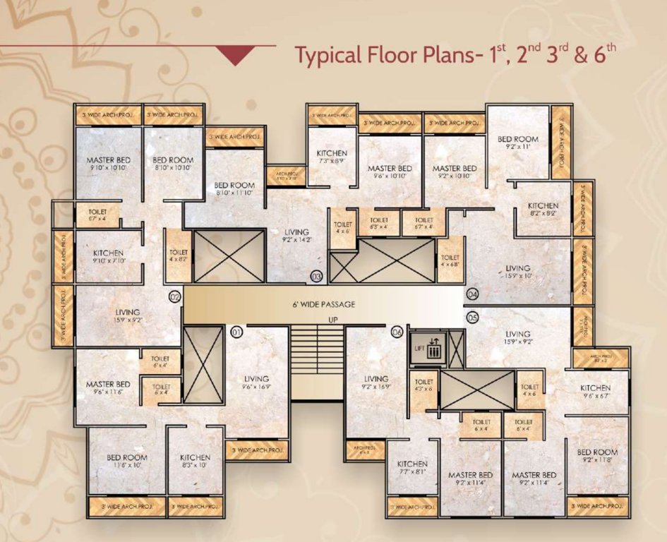  patels sapphire Patels Sapphire Cluster Plan For 1st, 2nd, 3rd, And 6thFloor