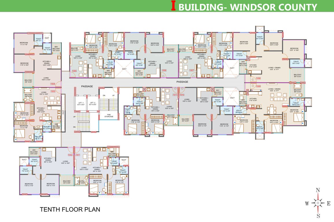  county phase iv wing i County Wing I Cluster Plan for 10th Floor