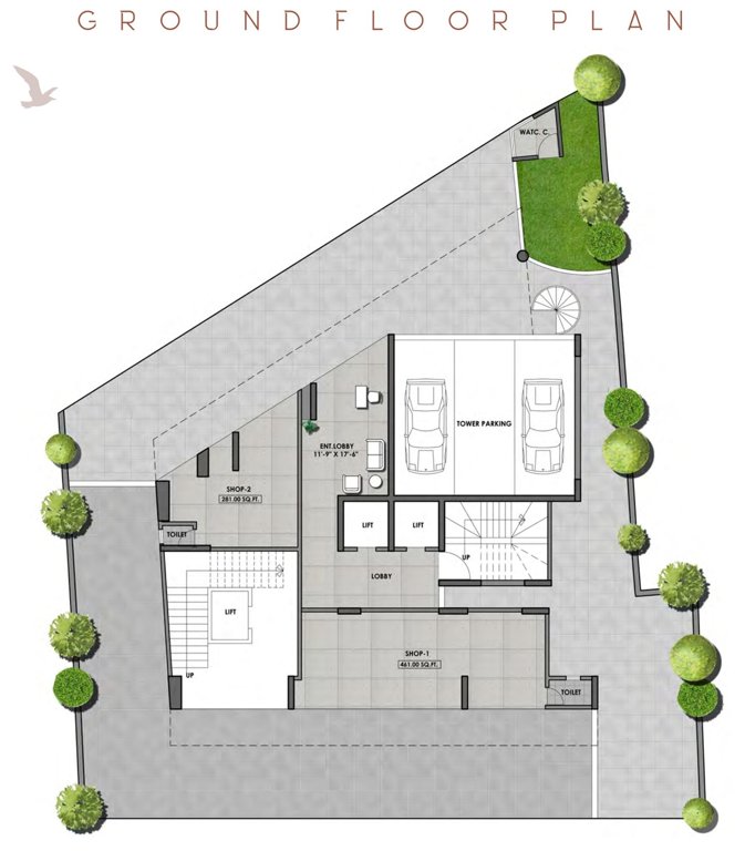  heights Atharv Heights Cluster Plan for ground Floor