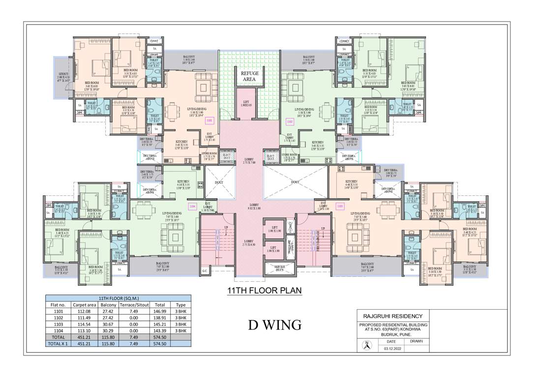  rajgruhi residency tower d Rajgruhi Residency Tower D Cluster Plan for 11th Floor