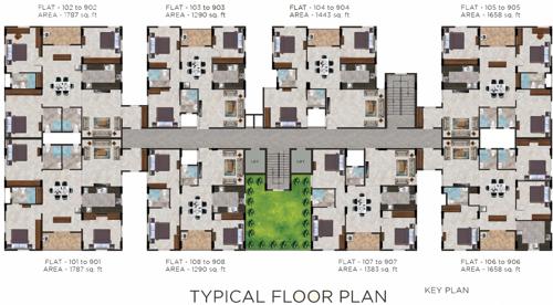  senate Ramaniyam Senate Cluster Plan from 1st to 9th Floor
