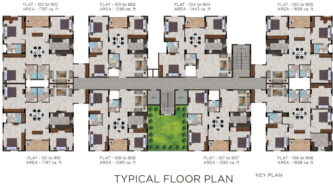  senate Ramaniyam Senate Cluster Plan from 1st to 9th Floor